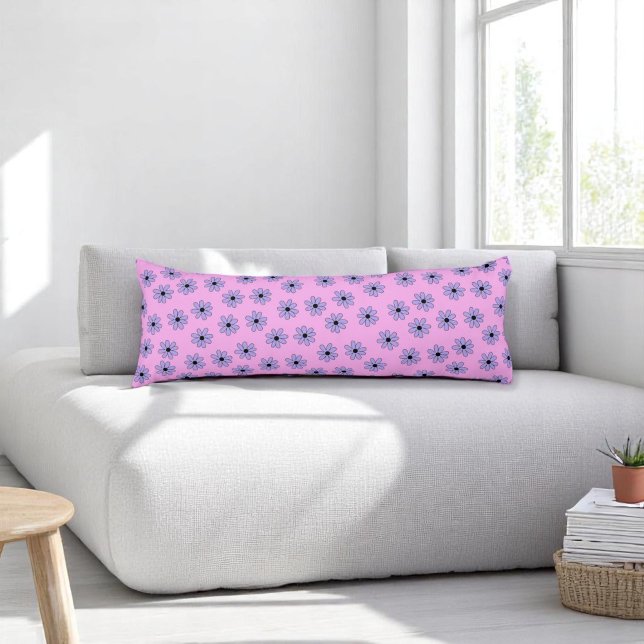  Preppy Purple Blue Floral Simple Flower Pattern Body Cushion (Creator Uploaded)