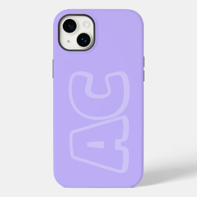Preppy Purple Monogram Case-Mate iPhone Case (Back)