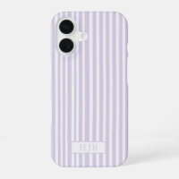 Preppy Purple Stripe Monogram Pretty iPhone 16