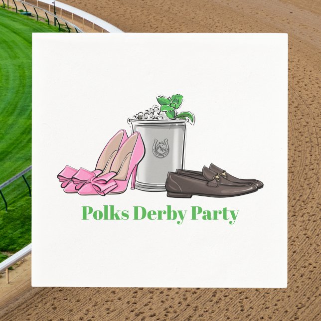 Preppy Race Day Fancy Shoes Mint Julep Custom  Napkin (Creator Uploaded)