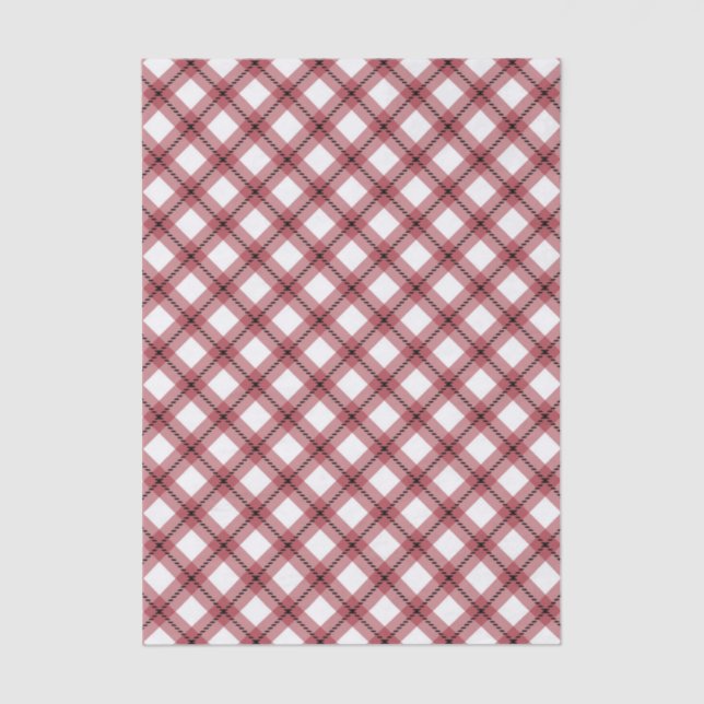 Preppy Red Argyle Plaid Tissue Paper (Front)