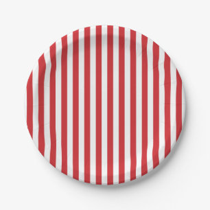 Preppy Red Stripe Pastel Paper Plates