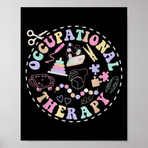 Preppy Retro Occupational Therapy Therast Ot Cota  Poster