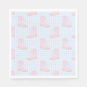 Preppy Rodeo First Birthday Cowgirl Boots Napkin