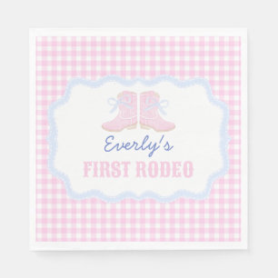 Preppy Rodeo First Birthday Cowgirl Boots Napkin