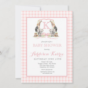 Preppy Safari Baby Shower Invitation Jungle