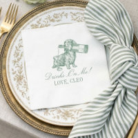 Preppy Sage Green Dachshund Champagne Wedding