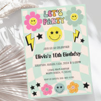 Preppy Sage Green Happy Face Party Birthday