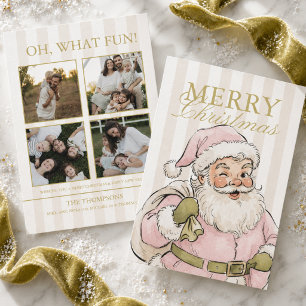 Preppy Santa Family Photo Christmas Holiday Card