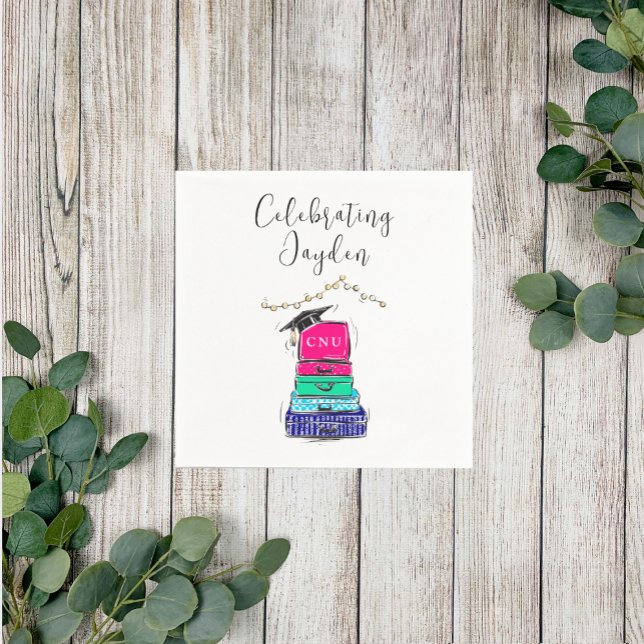 Preppy Script High School Graduation Suitcase 2023 Napkin (Creator Uploaded)