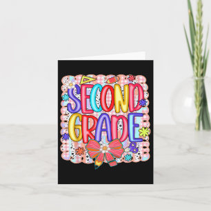 Preppy Second Grade Back To School 2nd Grade Girl  Card