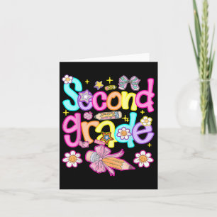 Preppy Second Grade Back To School 2nd Grade Girl Card