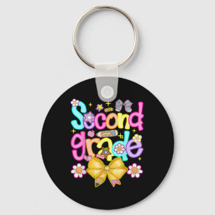 Preppy Second Grade Back To School 2nd Grade Girl Key Ring