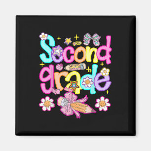 Preppy Second Grade Back To School 2nd Grade Girl Magnet