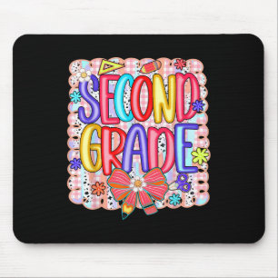 Preppy Second Grade Back To School 2nd Grade Girl Mouse Mat