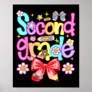 Preppy Second Grade Back To School 2nd Grade Girl  Poster