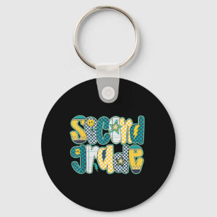Preppy Second Grade Back To School 2nd Grade Key Ring