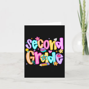 Preppy Second Grade Back To School 2nd Grade Teach Card