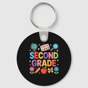 Preppy Second Grade Back To School 2nd Grade Teach Key Ring
