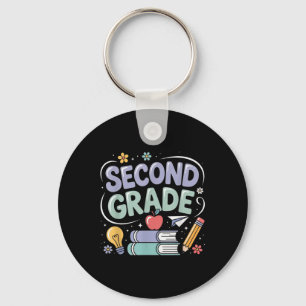 Preppy Second Grade Back To School 2nd Grade Teach Key Ring