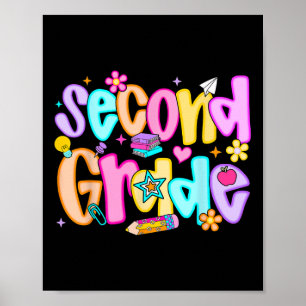 Preppy Second Grade Back To School 2nd Grade Teach Poster