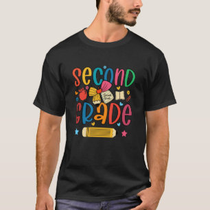 Preppy Second Grade Back To School 2nd Grade Teach T-Shirt