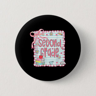 Preppy Second Grade Back To School Coquette 2nd Gr 6 Cm Round Badge