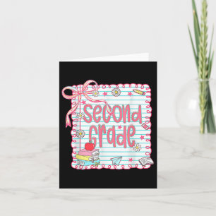 Preppy Second Grade Back To School Coquette 2nd Gr Card