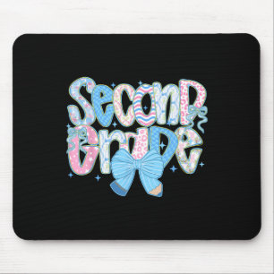 Preppy Second Grade Back To School Floral Teachers Mouse Mat