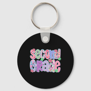 Preppy Second Grade Back To School Teachers Girls  Key Ring