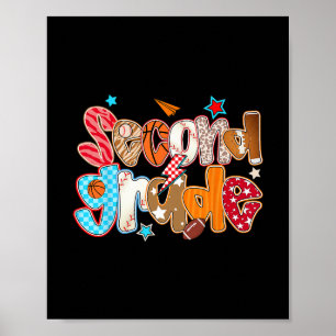 Preppy Second Grade Teacher Team Crew Ck To School Poster