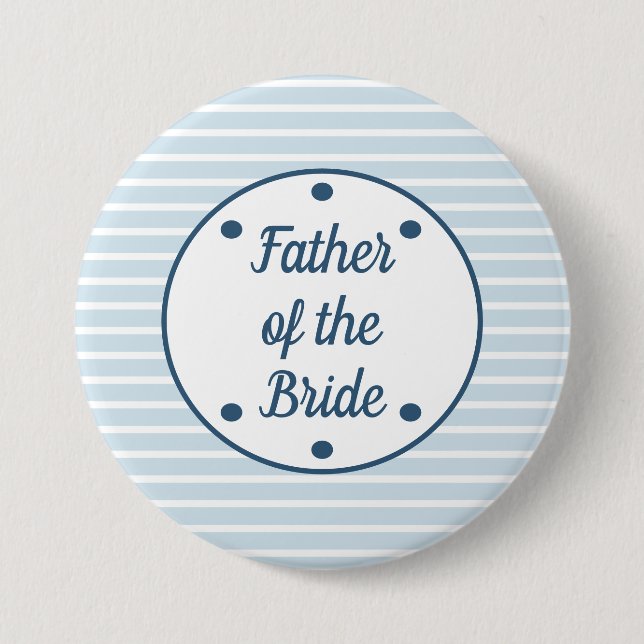 Preppy Seersucker Father of the Bride Button (Front)