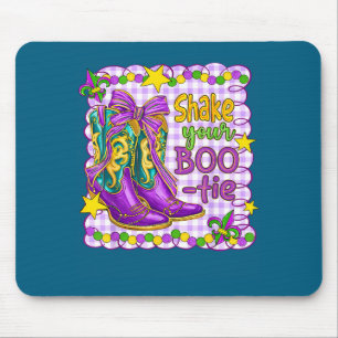 Preppy Shake Your Bootie Mardi Gras Coquette Bow B Mouse Mat