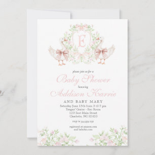 Preppy Silly Goose  Girl Baby Shower Invite