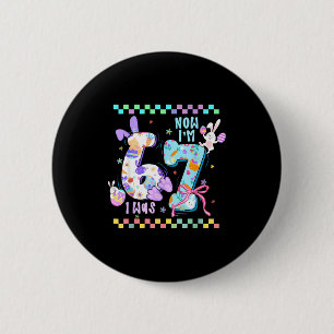 Preppy Six Seven 67 Easter Bunny Funny 6 7 Birthda Cm Round Badge