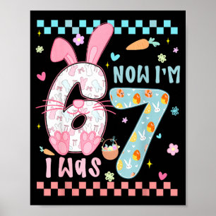 Preppy Six Seven 67 Easter Bunny Funny 6 7 Birthda Poster