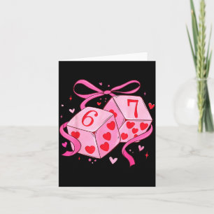 Preppy Six Seven Valentine 6 7 Meme Funny Coquette Card