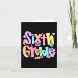 Preppy Sixth Grade Back To School 6th Grade Teache Card