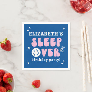 Preppy Sleep Over Tween Birthday Party Napkin
