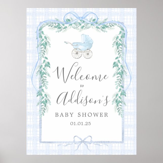 Preppy Southern baby carriage Welcome poster (Front)