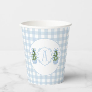 Preppy Southern Blue Boy Christmas Baby Shower Paper Cups