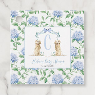 Preppy Southern Blue Boy Dog Baby Shower Favour Tags