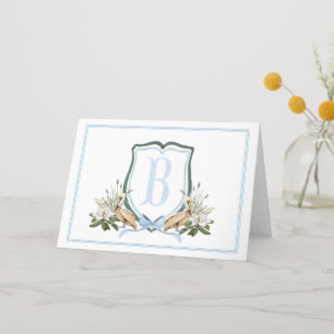 Preppy Southern Blue Boy Pelican Baby Shower Thank You Card