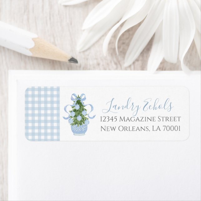 Preppy Southern Christmas Tree Address Labels (Insitu)