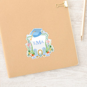 Preppy Southern Cowgirl Monogram Graduation Square