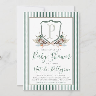Preppy Southern Duck Boy Baby Shower Invitation