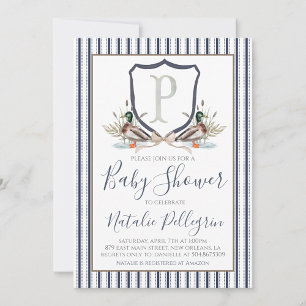 Preppy Southern Duck Boy Baby Shower Invitation