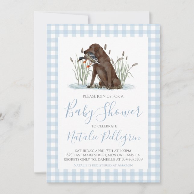 Preppy Southern Duck Hunter Baby Shower Invitation (Front)