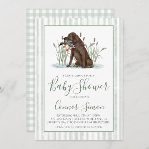 Preppy Southern Duck Hunter Baby Shower Invitation