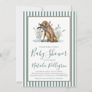 Preppy Southern Duck Hunter Baby Shower Invitation